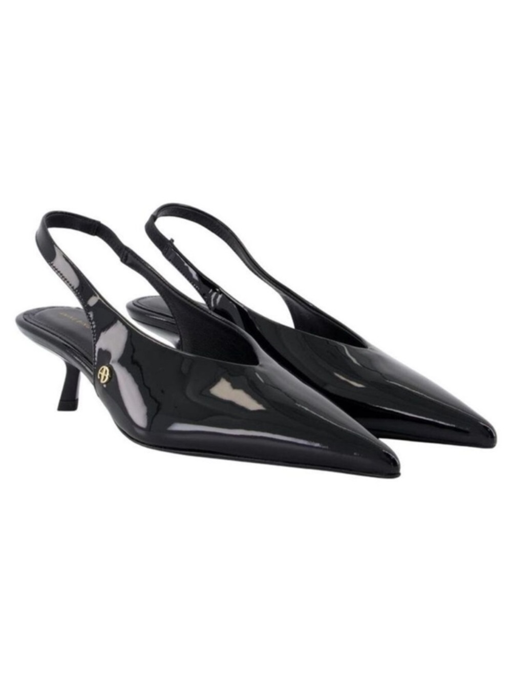 Anine Bing Hilda Slingback Pump in Black Patent Leather size 39 in Box $450 MSRP